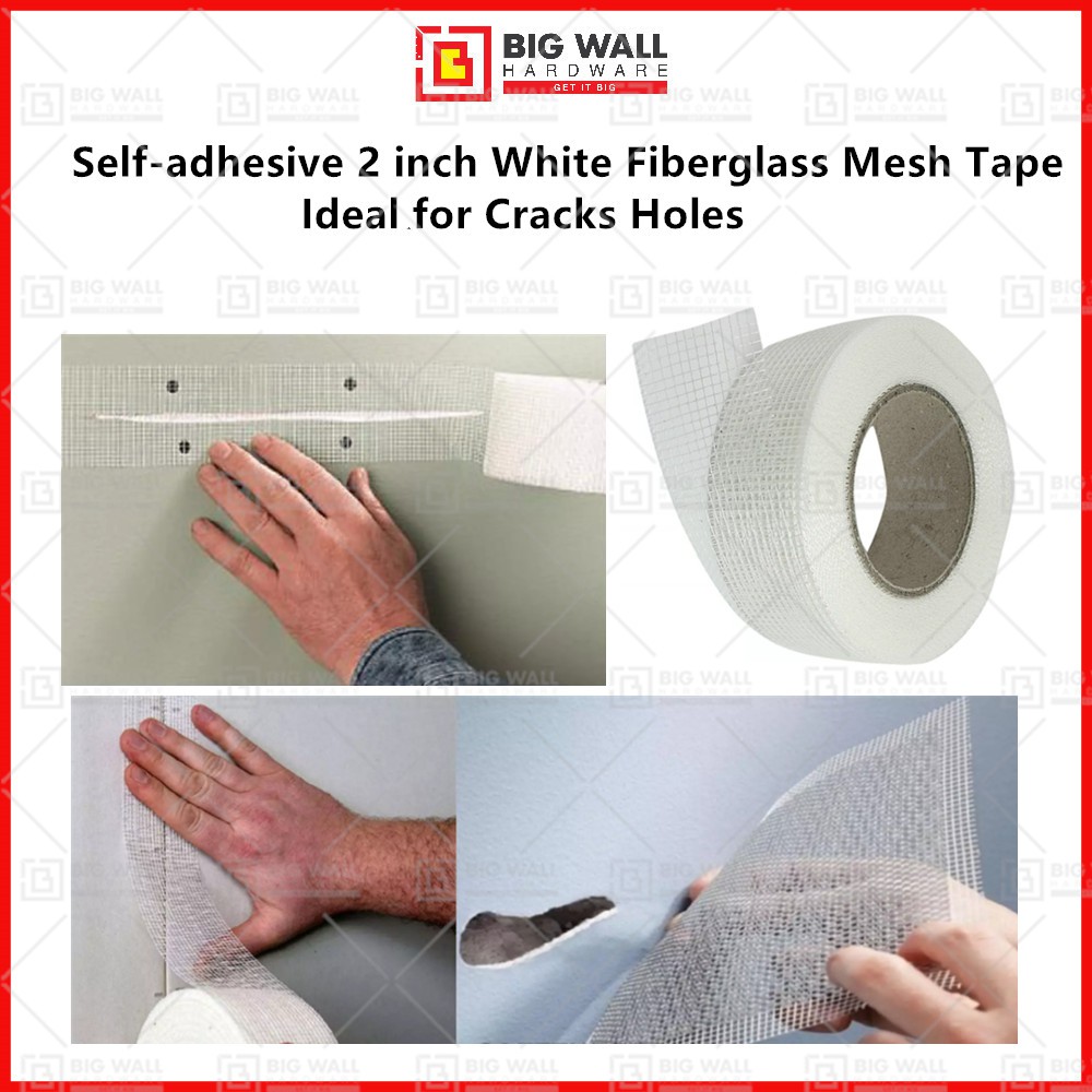 Selfadhesive 2″ x 45 meters White Fiberglass Mesh Tape for Cracks