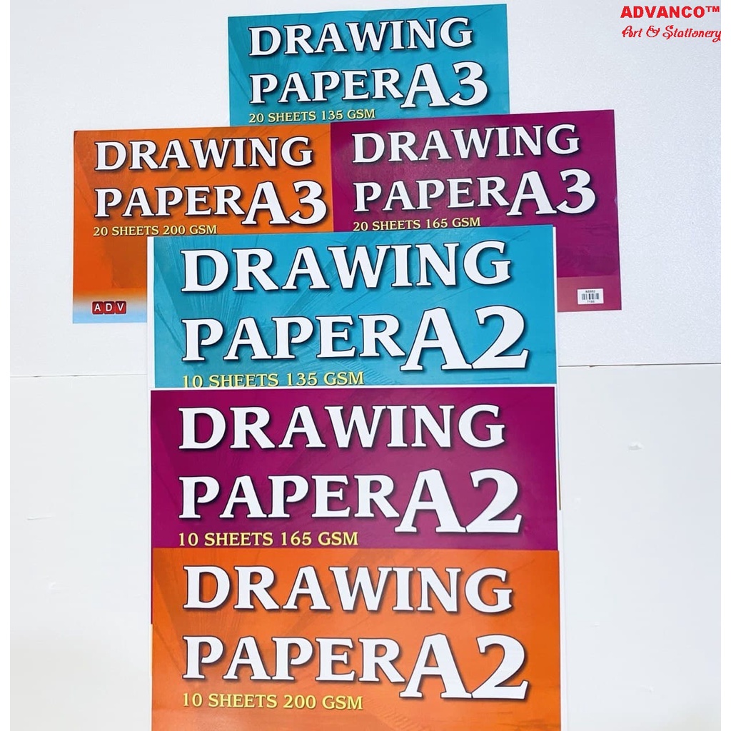 ADV DRAWING PAPER (A2 | A3) (200GSM | 165GSM | 135GSM) READY STOCK ...