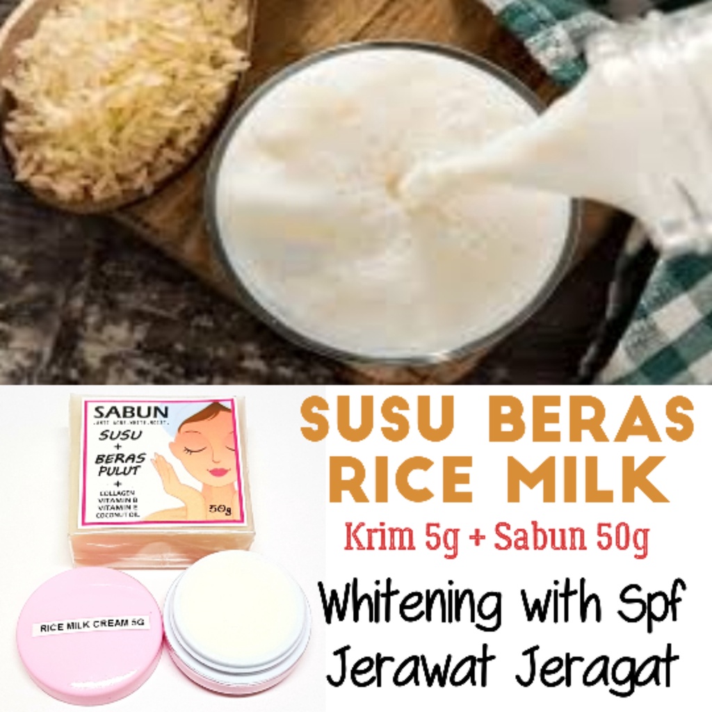 Susu Beras/ Rice Milk/ Whitening/ Krim Pencerah/ Brightening/ Spf ...