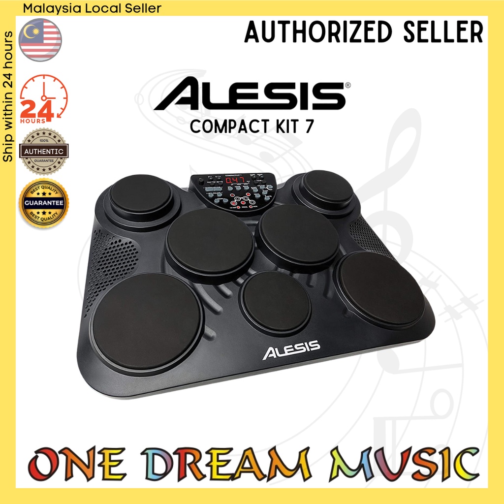 Alesis CompactKit 7 7pad Portable Tabletop Drum Kit with Adapter and