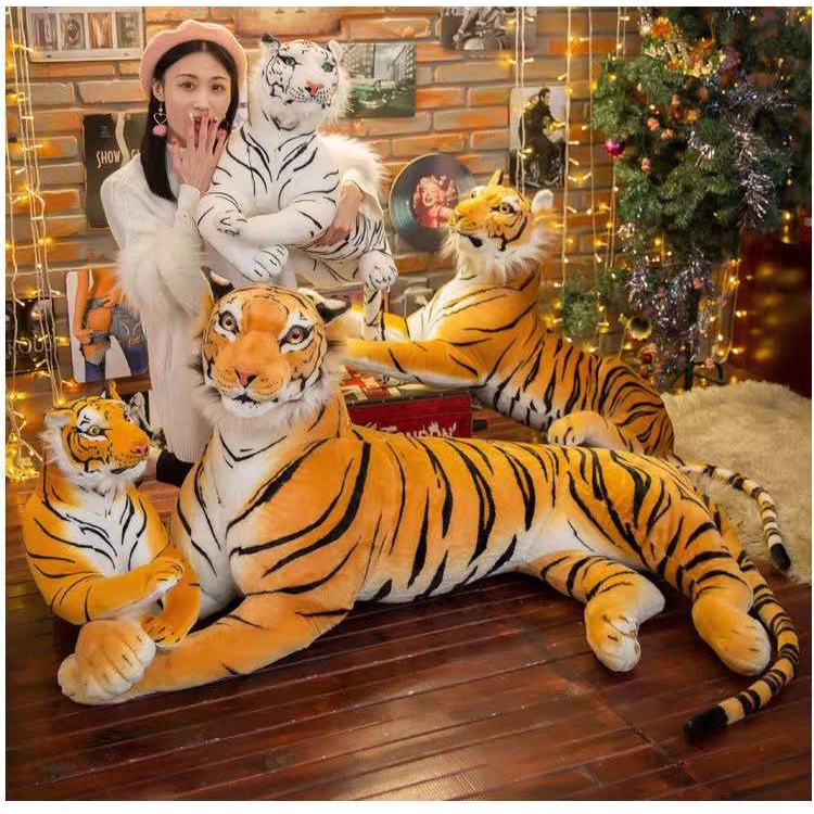 Beiou 90CM Tiger Plush Toy Tiger Doll Simulation Life Tiger Doll Tiger ...