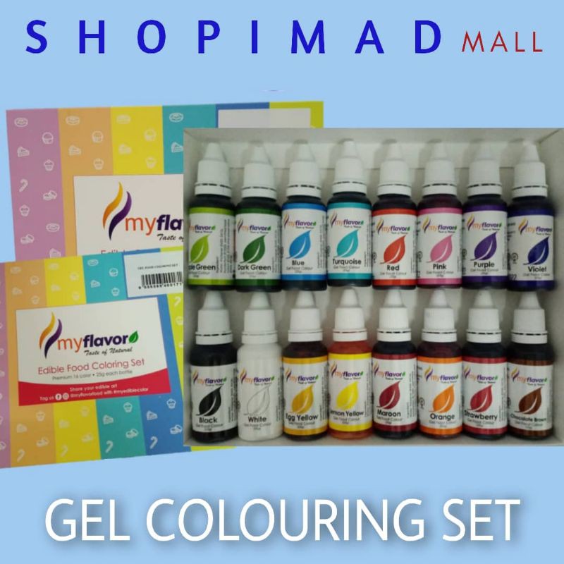 GEL FOOD COLOURING SET [16COLOURS] | Shopee Malaysia