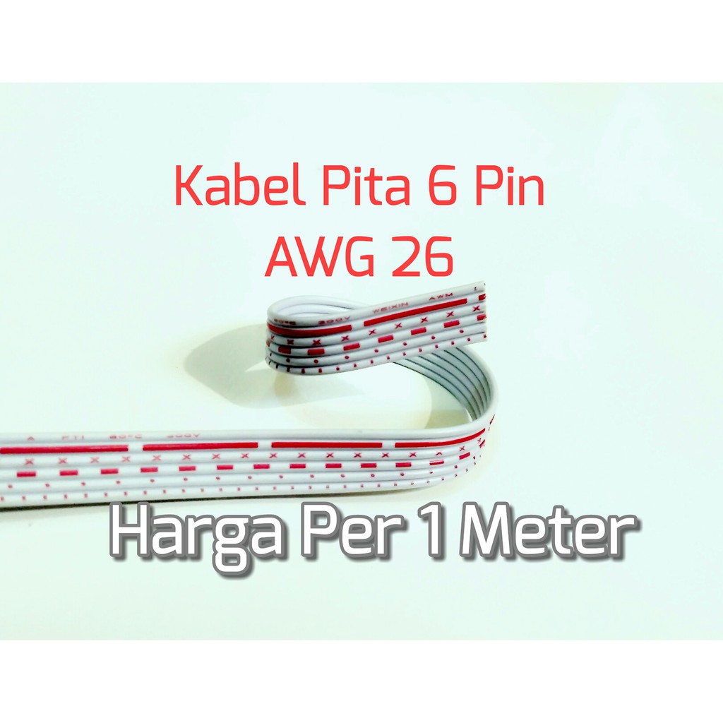 5 Meters 6 Pin Ribbon Cable Awg 26 Flat Cable 6Pin Rainbow Line ...