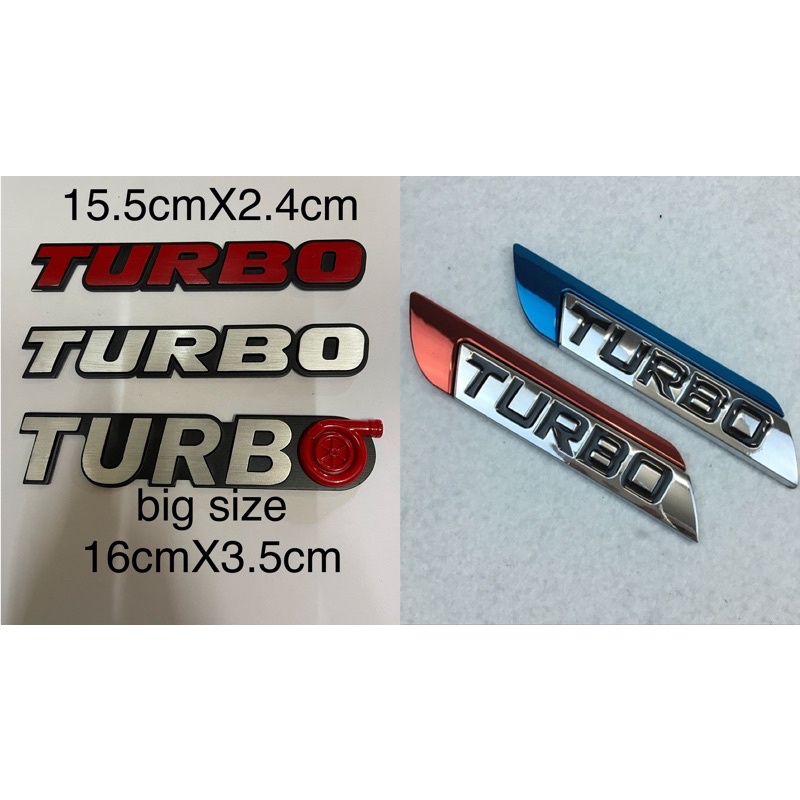 3D Alloy Metal Letter Turbo Car Emblem Badge Sticker Decal Decor emblem