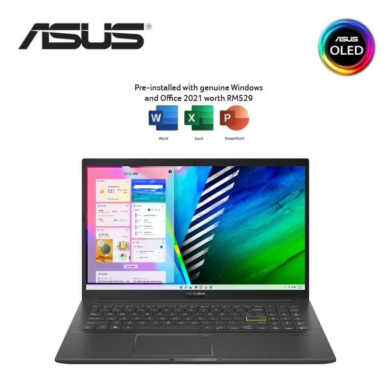 Asus Vivobook 15 Oled K513e Al13093ws 156 Fhd Laptop Indie Black I5 1135g7 8gb 512gb Ssd 3695