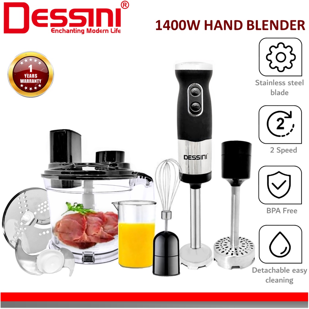 8 IN 1 DESSINI ITALY Hand Blender Chopper Mixer Grinder Juicer Food ...