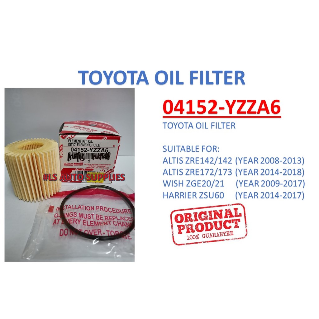 TOYOTA GENUINE OIL FILTER 04152-YZZA6 | Shopee Malaysia