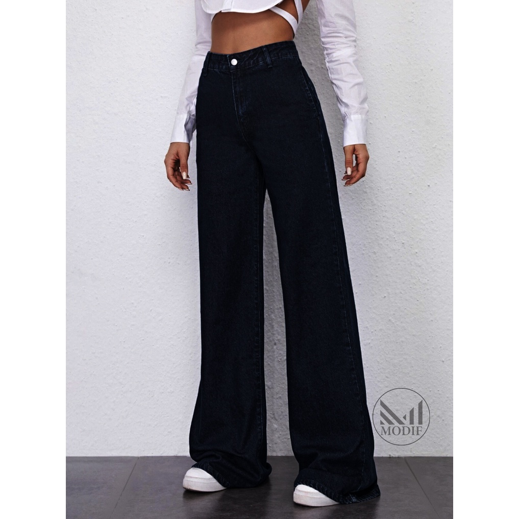 White Palazzo Jeans 👖 Wide Leg High-Waist Denim Loose Mopping Jeans  Women's Long Palazzo Pants 👖👖👖