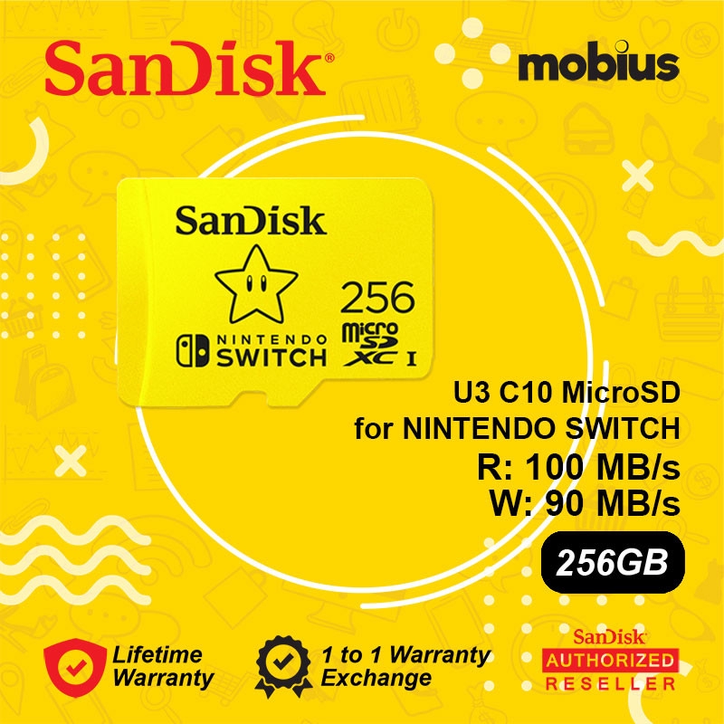 SanDisk 256GB Micro SD Class 10 U3 Memory Card for Nintendo Switch