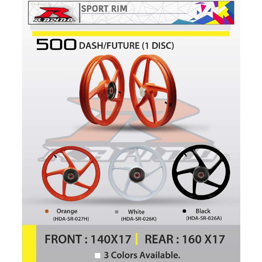 Rapido Sport Rim 500 Honda Wave 110 Dash Future (Single Disc) | Shopee ...