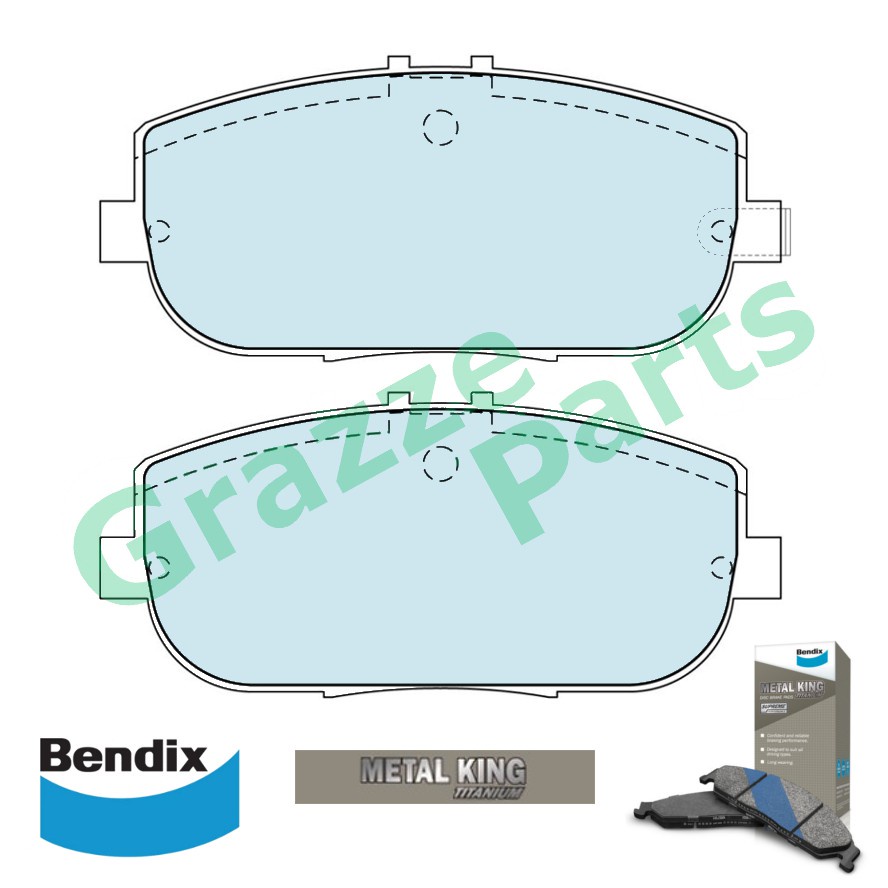 Bendix Metal King Titanium Disc Brake Pad Rear for DB2064 Mazda