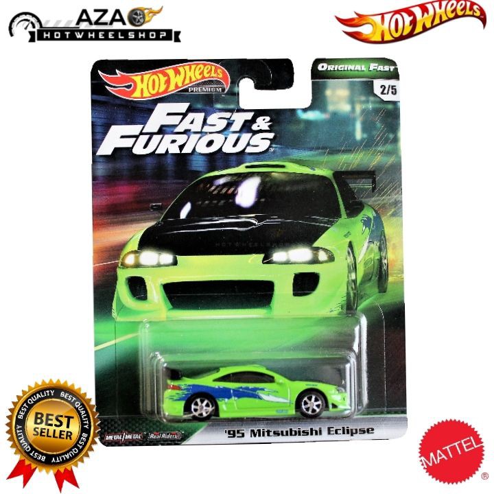 HIJAU Hot Wheels FAST and Furious 95 Mitsubishi Eclipse Green