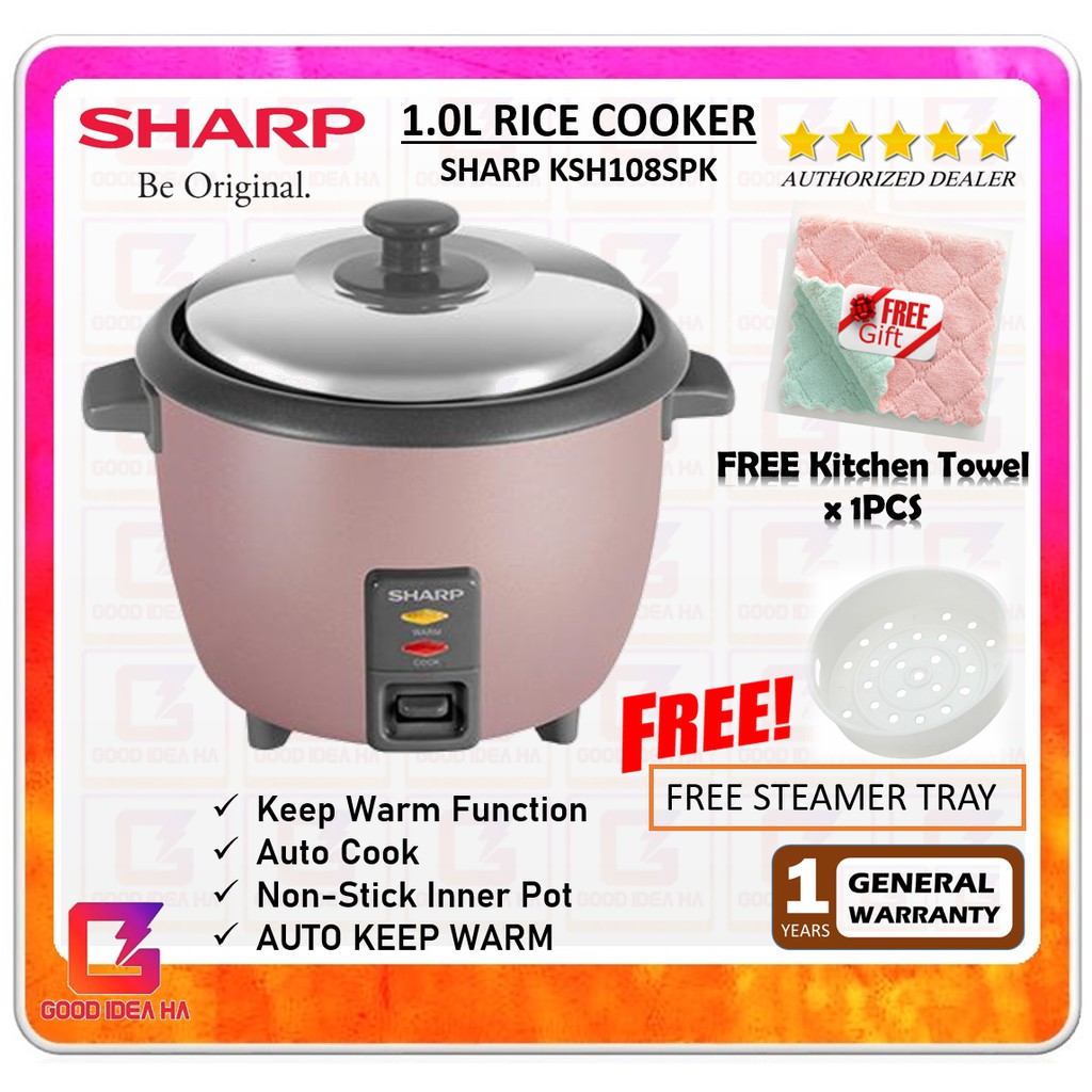 *FREE Kitchen Towel* Sharp 1.0L Non-Stick Inner Pot Rice Cooker ...