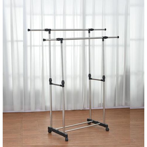 GANTUNGAN Unik Stand Hanger Goal Rack Clothesline Hanger Double/2 ...