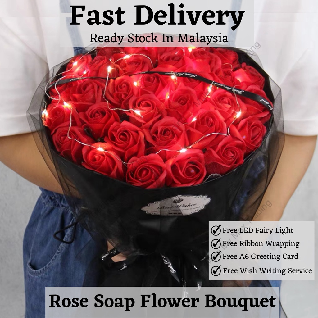 Rose Soap Flower Bouquet Romantic Gift for Christmas Birthday