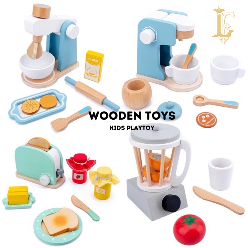 Wooden Waffle Maker, Toy Kitchen Accessories