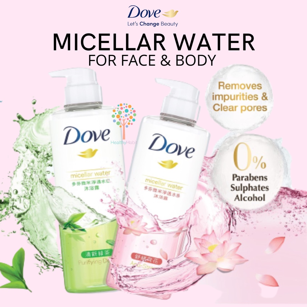 DOVE Micellar Shower Gel Green Tea Lotus Flower 500ml Micellar Body