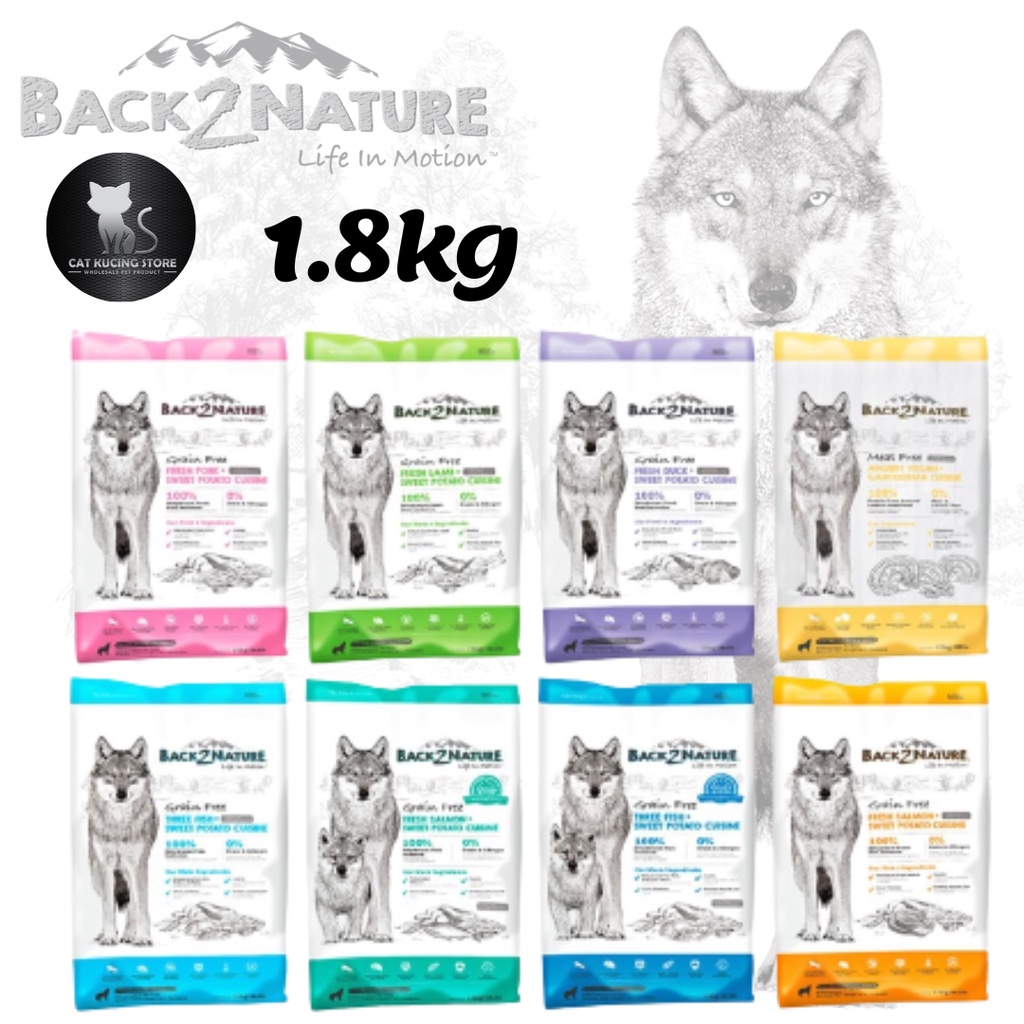 View of Back2Nature Grain Free Dog Food 1.8kg (Salmon/3 Fish/Lamb/Pork/Duck ...