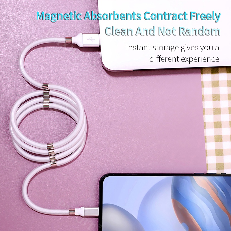 New Magic Rope Magnetic Absorption Data Cable TPE Fast Charging Cable ...