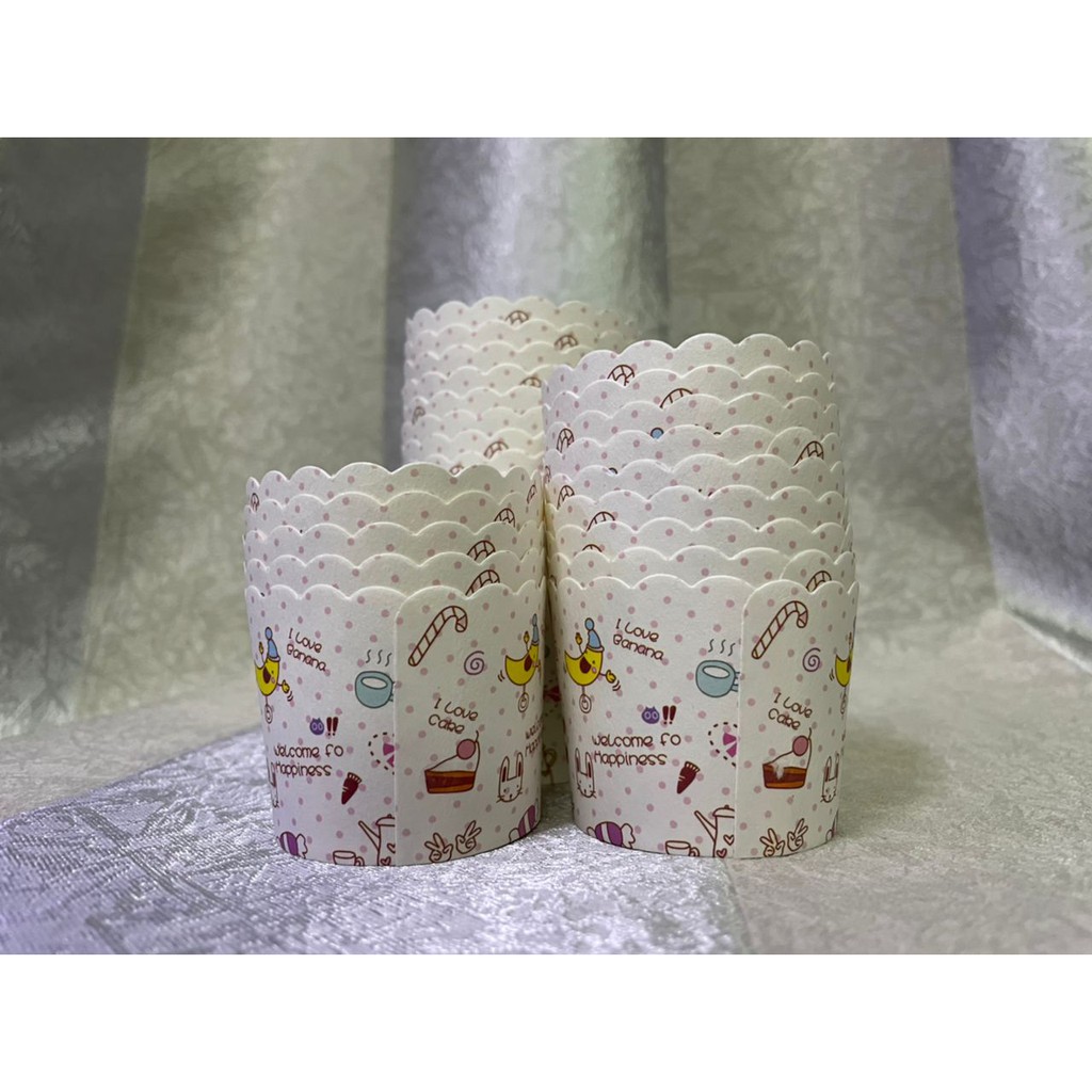 50+- pcs/Roll Colorful Small Paper Cup for Muffin Cup Bekas Kek CupCake ...