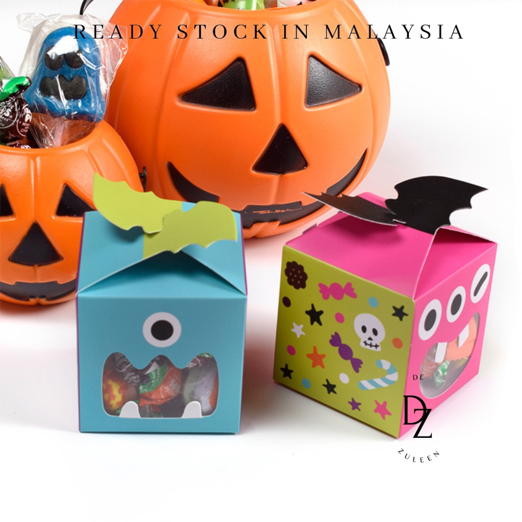 【READY STOCK】Halloween Gift Box Ghost Paper Bag Candy Box Creative ...