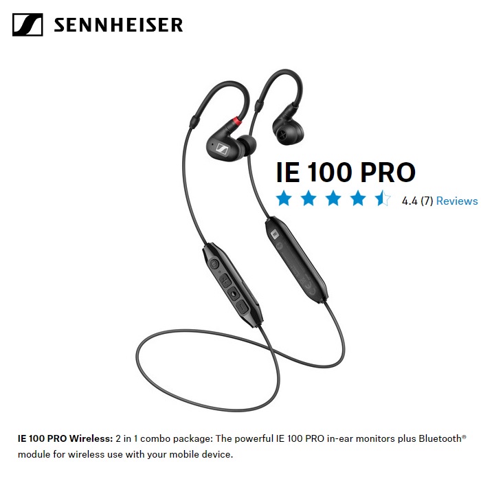 Sennheiser IE 100 Pro Wireless w Bluetooth InEar Monitoring Headphones