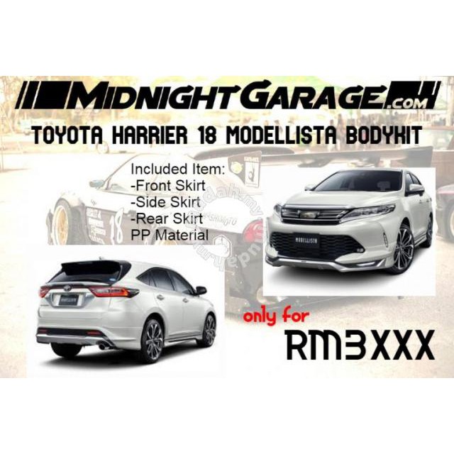 toyota harrier 20152017 modelista v2 bodykit betong bodykit ABS