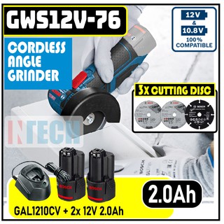 Bosch Professional GWS 12V-76 V-EC 12V Brushless Cordless 76mm