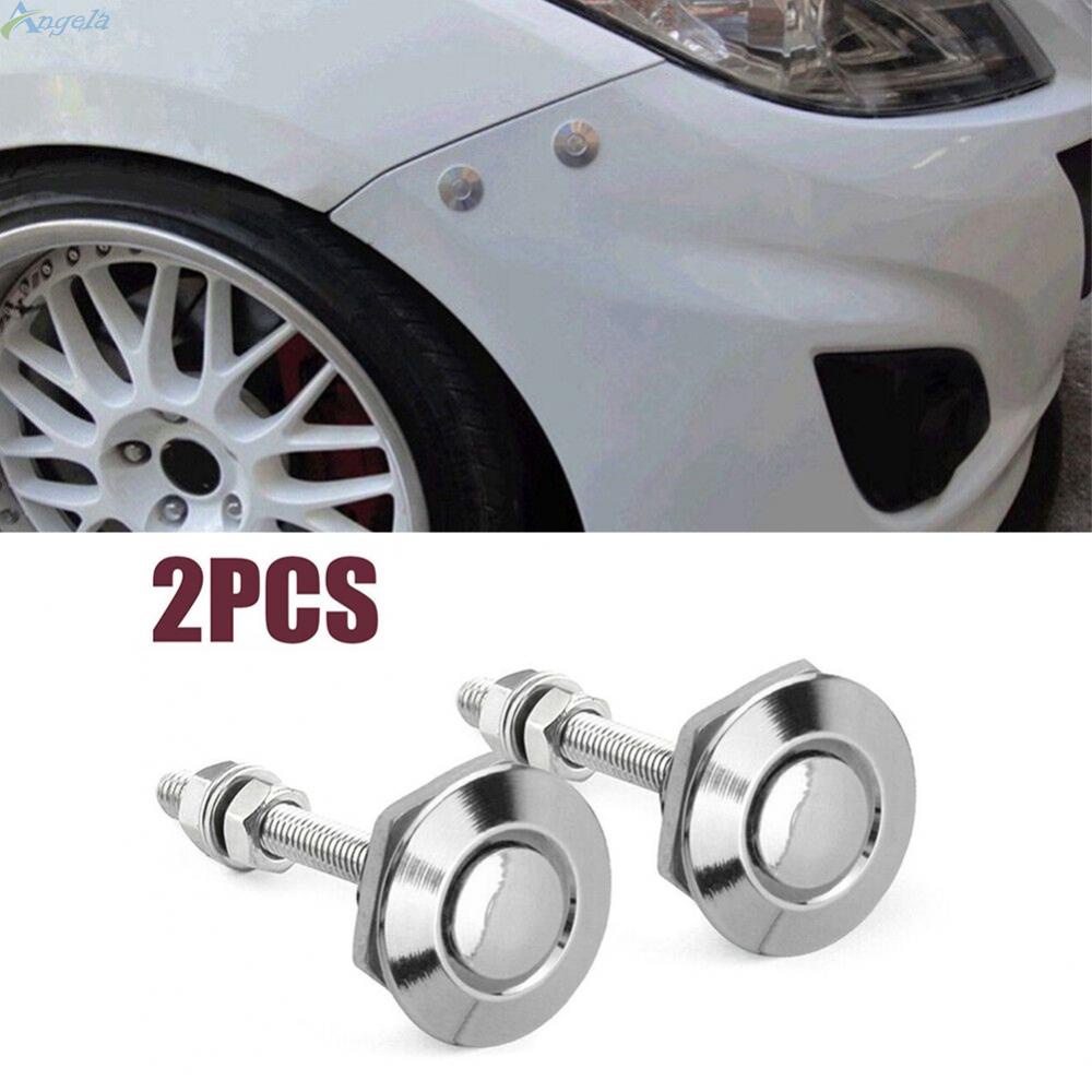 2Pcs Car Silver Push Button Quick Release Bumper Latch Buttons Bonnet ...