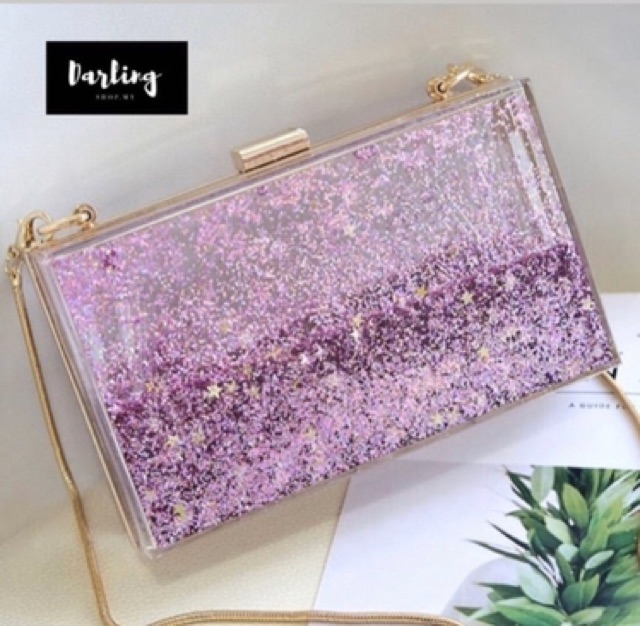 BD-Purple pearl work evening clutch – Sarang