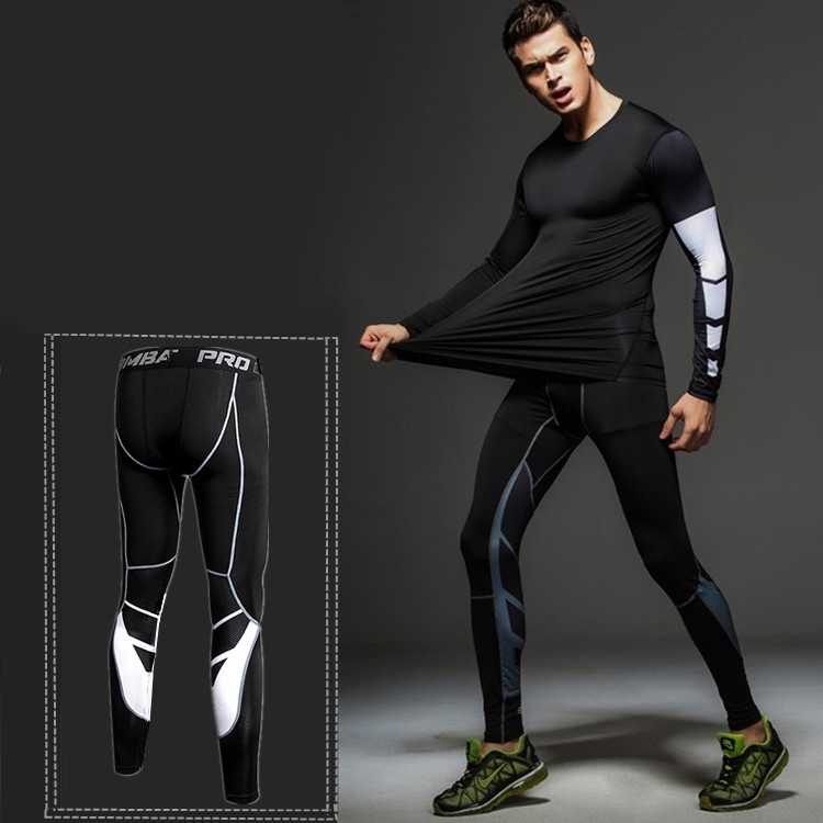 Running Tights Men Athletic Compression Pants Sports Leggings Sportswear  Long Trousers Yoga Pants Winter Fitness Compression Quick-drying Pants 