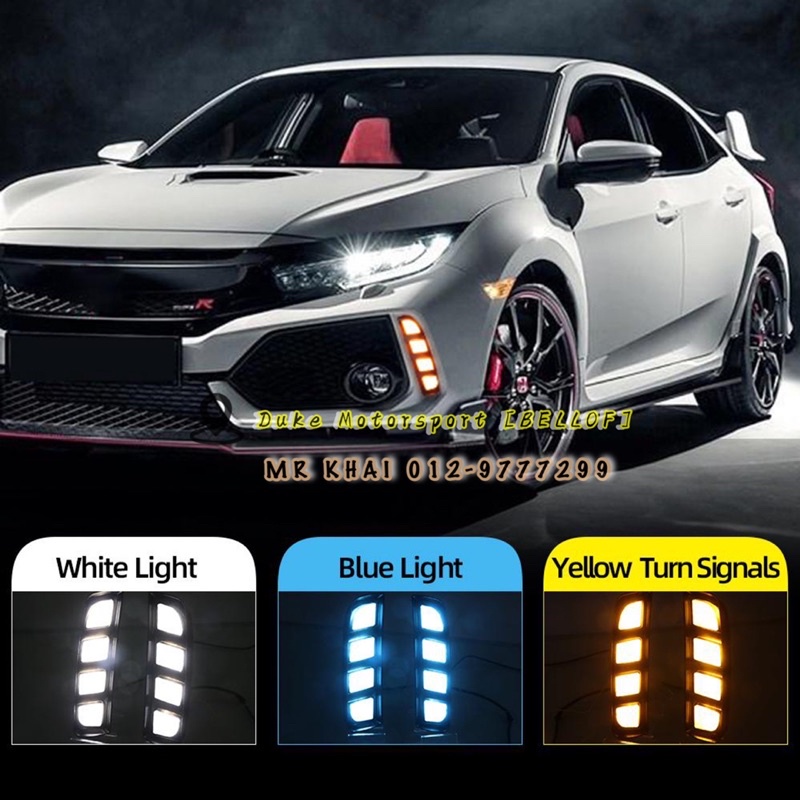 Honda Civic FC Type R Front Bumper DRL Daylight LED 3 Colour With ...