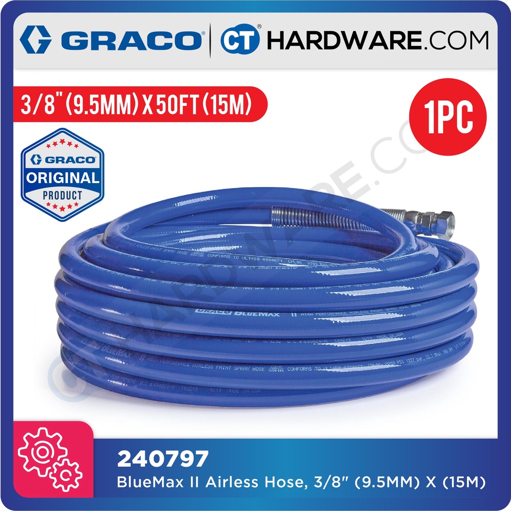 BlueMax II Airless Hose, 1/4 in x 15 ft