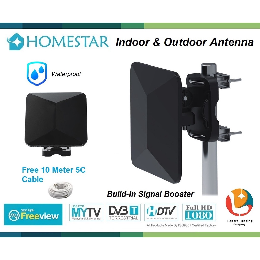 Homestar HSAR-9100 Indoor Outdoor Digital Antenna HDTV DVB T2 MYTV ...