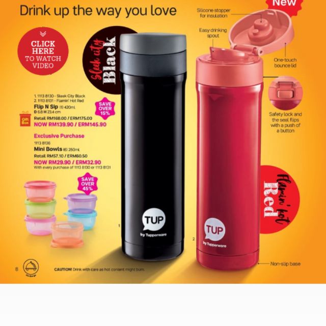 Tupperware store coffee flask