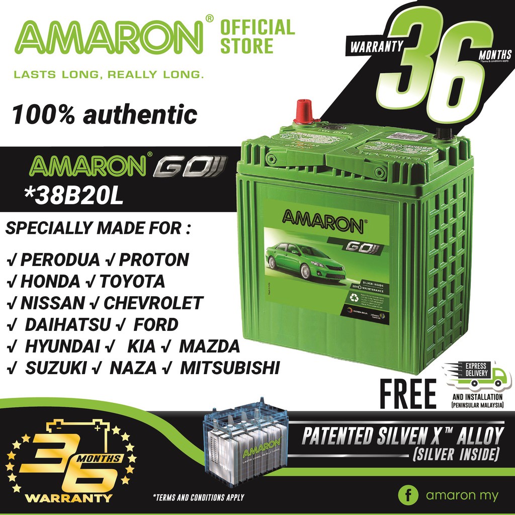 Amaron GO NS40ZL 38B20L (JAMINAN 36 BULAN T&C APPLY) | Shopee Malaysia