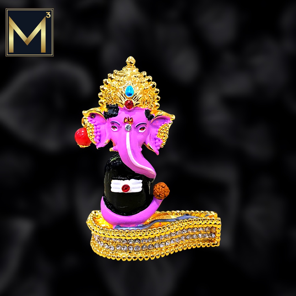 Colorful Ganesha/Vinayagar Statue with Stone Works /Car Dashboard/Pooja