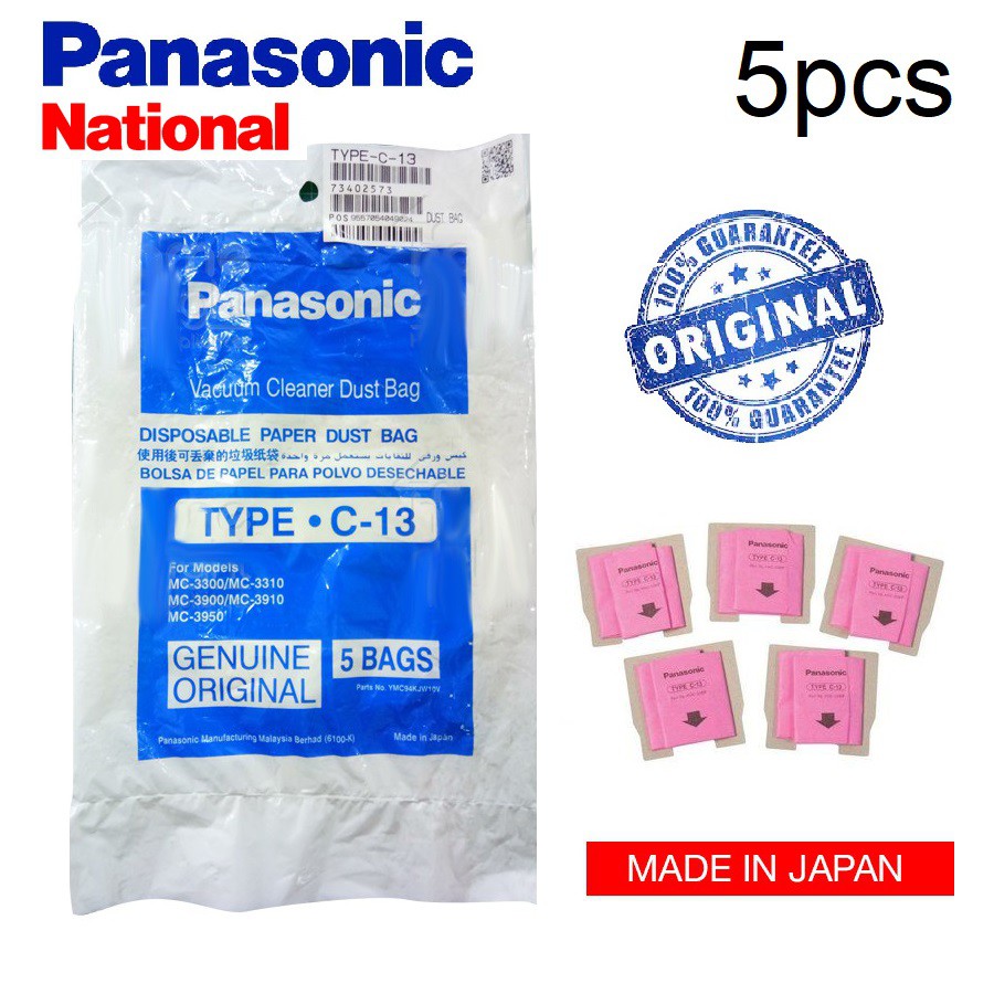 Original Panasonic / National Type C13 Vacuum Cleaner Dust Bag (5pcs