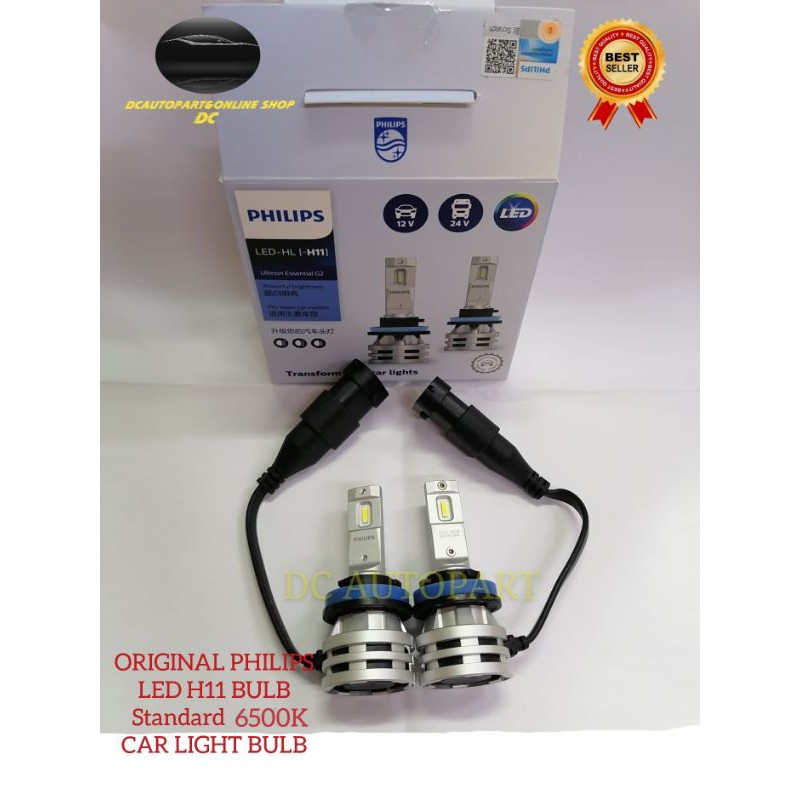 2PCS Philips Ultinon Essential G2 LED H1 H4 H7 H8 H11 H16 HB3 HB4 HIR2  6500K Bright White Auto Headlight LED Bulbs 12V 24V Lamps