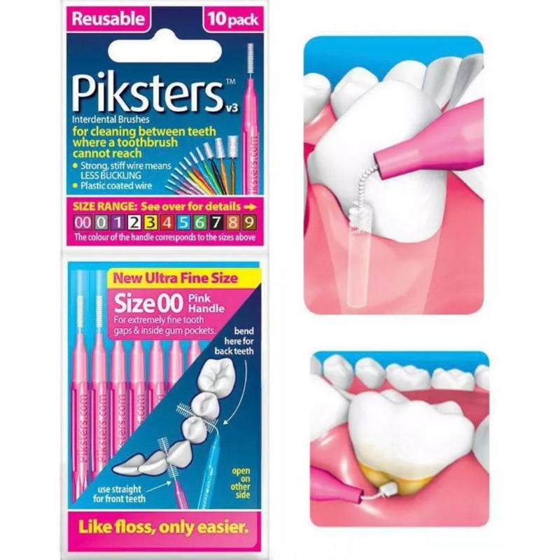 Piksters Interdental Brush Size 00 (10pcs Pack) 