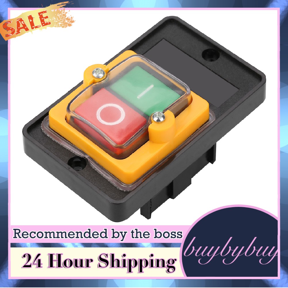 Buybybuy AC220V/380V 10A Waterproof ON/OFF Pushbutton Switch Push ...