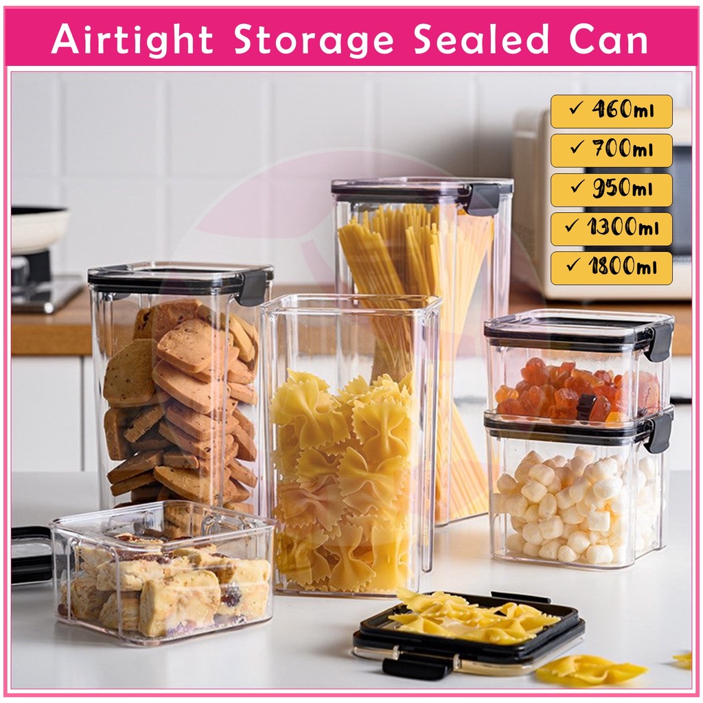 Airtight Food Storage Container Multigrain Stackable Plastic Kitchen