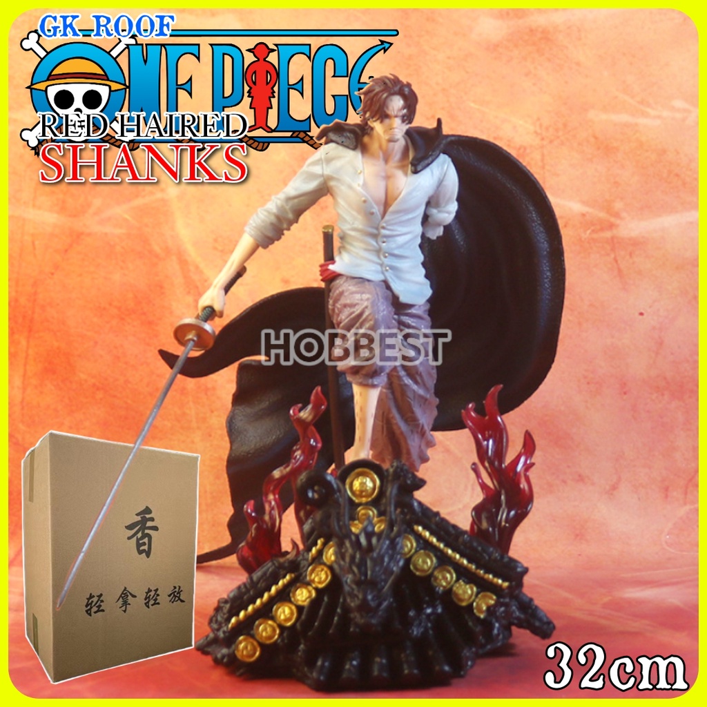 Action Figure GK ROOF ONE PIECE RED HAIRED SHANKS 32cm - Miniature ...