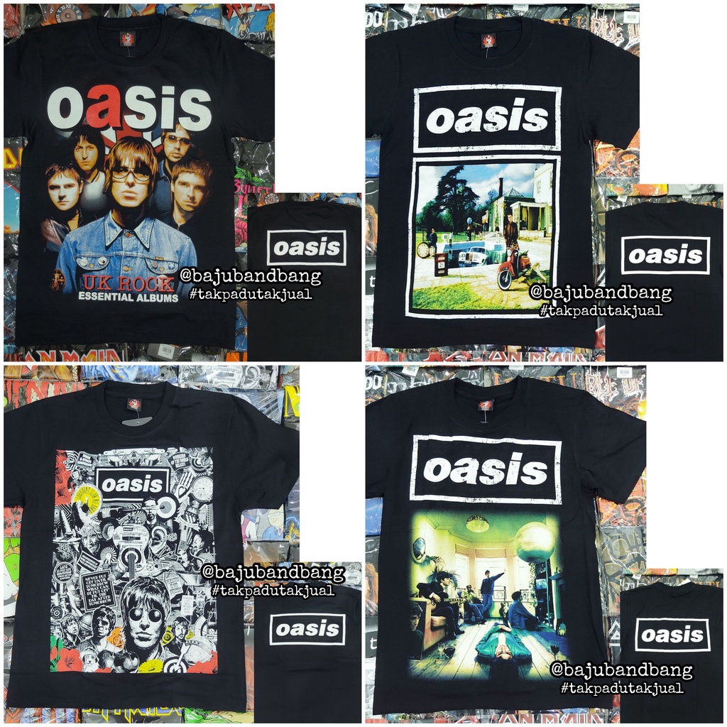Baju Band Oasis Band Tshirt Wonderwall Definitely Maybe Be Here Now