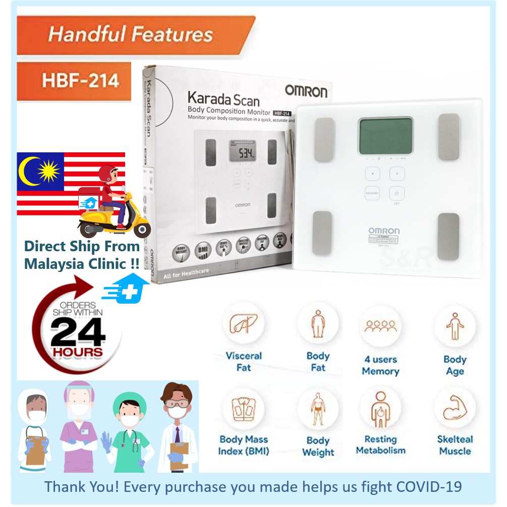 Omron Karada Scan Body Composition Monitor HBF214 (1Year Warranty