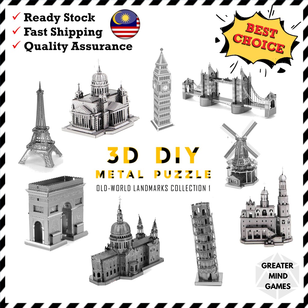 3D DIY Metal Puzzle Self-Assemble Ancient Buildings Model Indoor ...