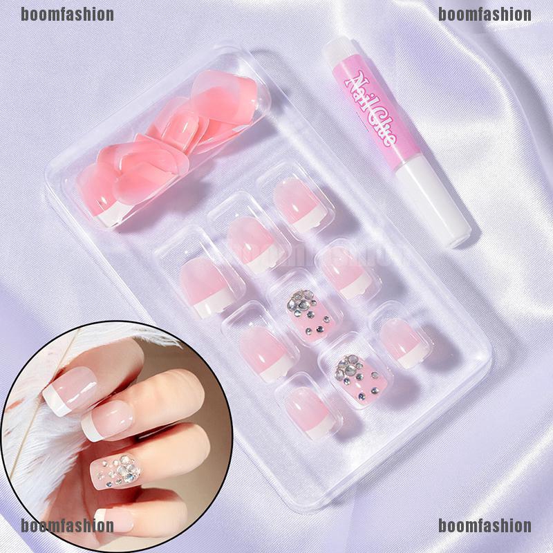 24pcs Acrylic French Fake Finger Nails Full Cover Fake False Tips DIY
