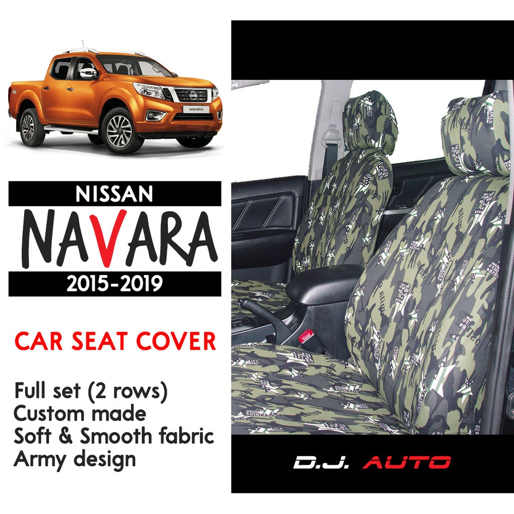 Nissan Navara 2015-2019 Soft & Smooth Fabric FULL SET 2 ROWS Car Seat ...