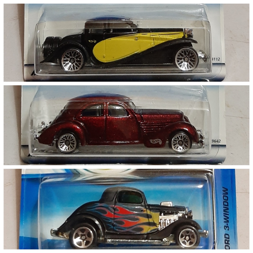 Hot Wheels 37 BUGATTI 1936 CORD 34 FORD 3 WINDOW Mattel Diecast Car ...