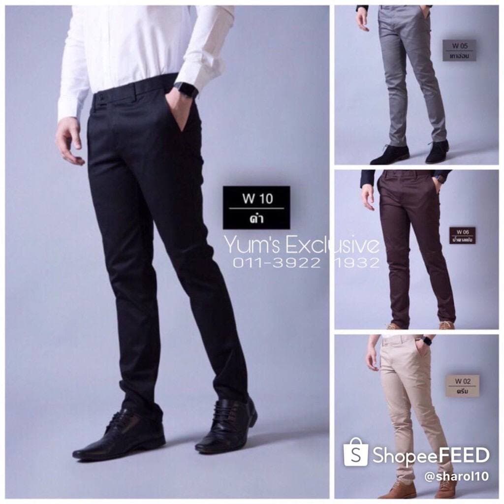 Seluar slack lelaki slim hot sale fit